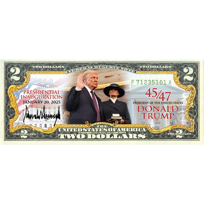 President Donald Trump Collectible $2 Bill Inauguration Oath (Genuine Legal Tender)