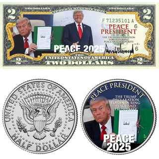 Peace President $2 Bill + Coin Bundle