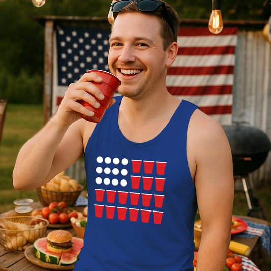 Beer Pong American Flag Tank Top