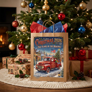 Christmas 2026 Santa Truck Gift Bag – 250 Years in the Making Paper Bag