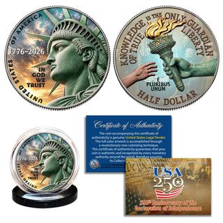 Colorized Liberty Half Dollar 1776-2026 | 250th Anniversary Genuine U.S. Legal Tender Coin