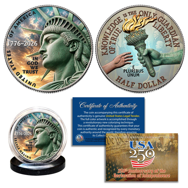 Colorized Liberty Half Dollar 1776-2026 | 250th Anniversary