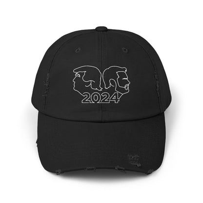 Trump Vance Line Art Distressed Cap