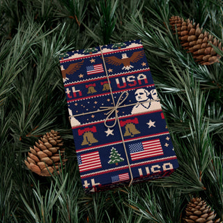 USA 250th Sweater Style Gift Wrapping Paper
