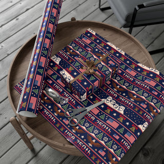 USA 250th Sweater Style Gift Wrapping Paper