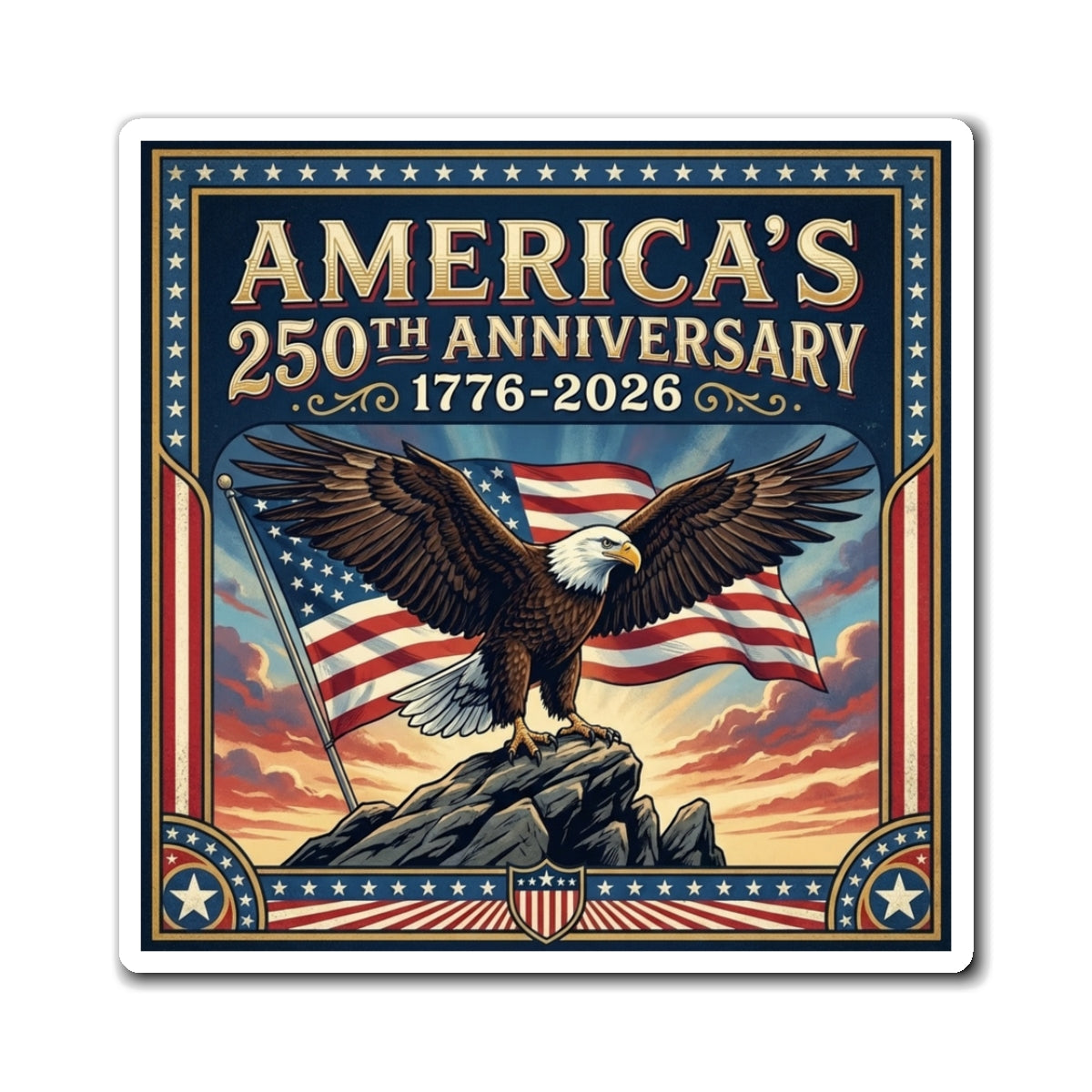 Bald Eagle - America's 250th 1776-2026 Refrigerator Magnet
