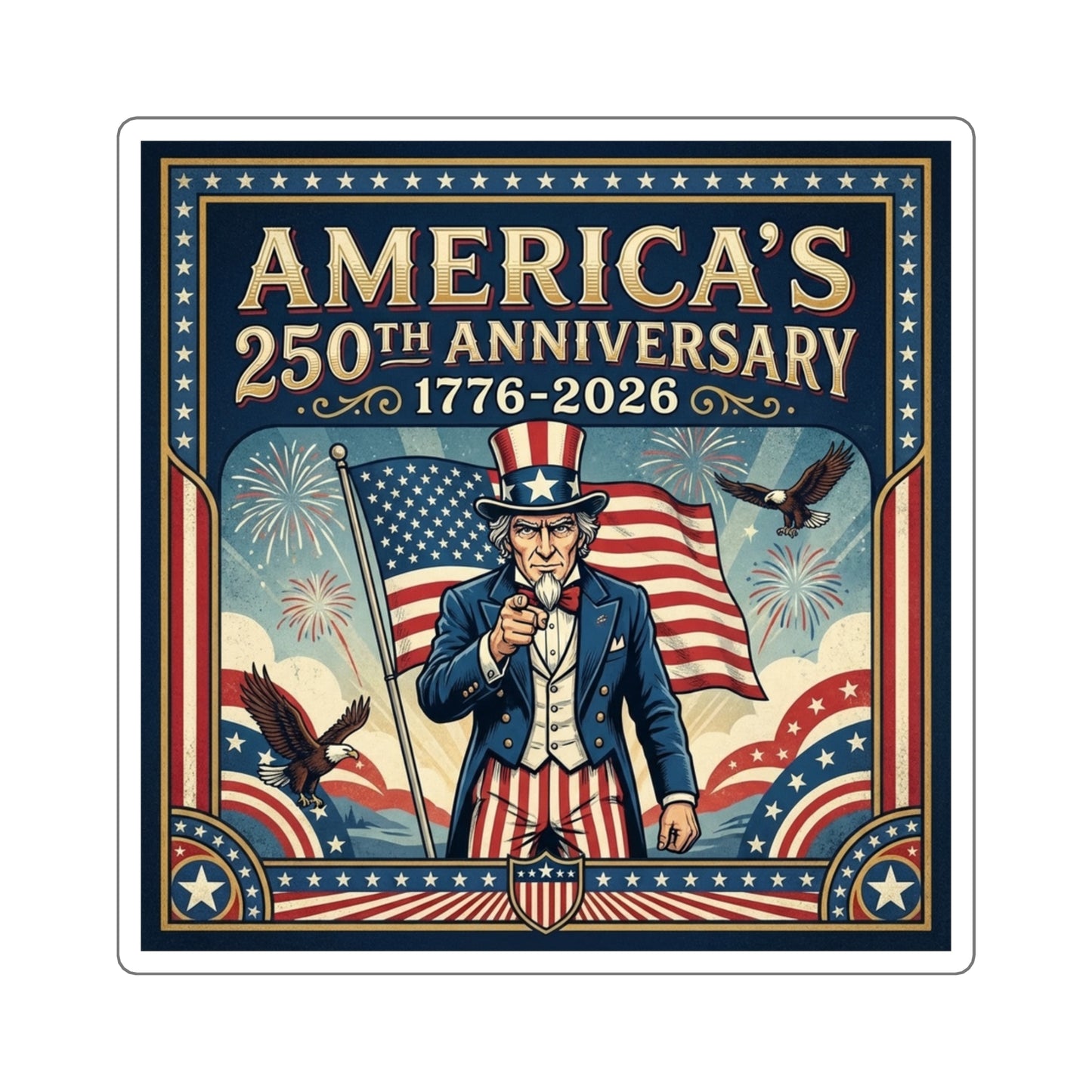 Uncle Sam - America 250th Anniversary Square Sticker