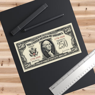 250 Vintage Bill Sticker — Patriotic Retro Money Decal (1776–2026)