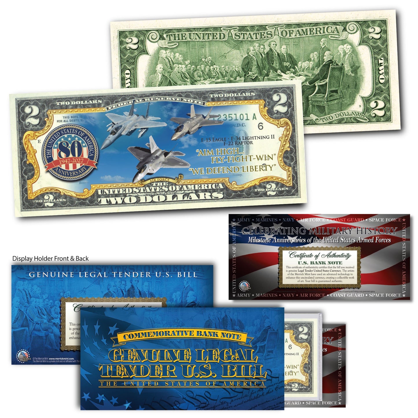 U.S Military Anniversary $2 Bill Collection
