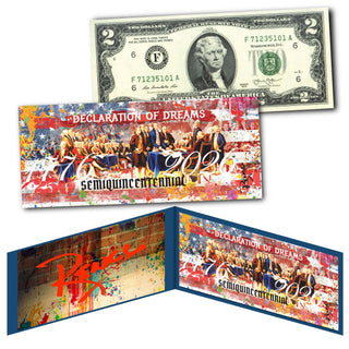 America's 250th Anniversary Collectible $2 Bill | RENCY Art Bill - Declaration of Dreams