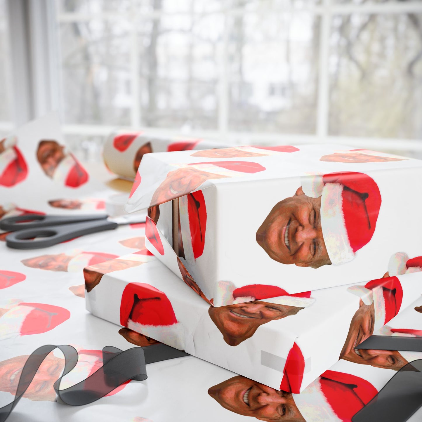 Trump Santa Pattern Wrapping Paper