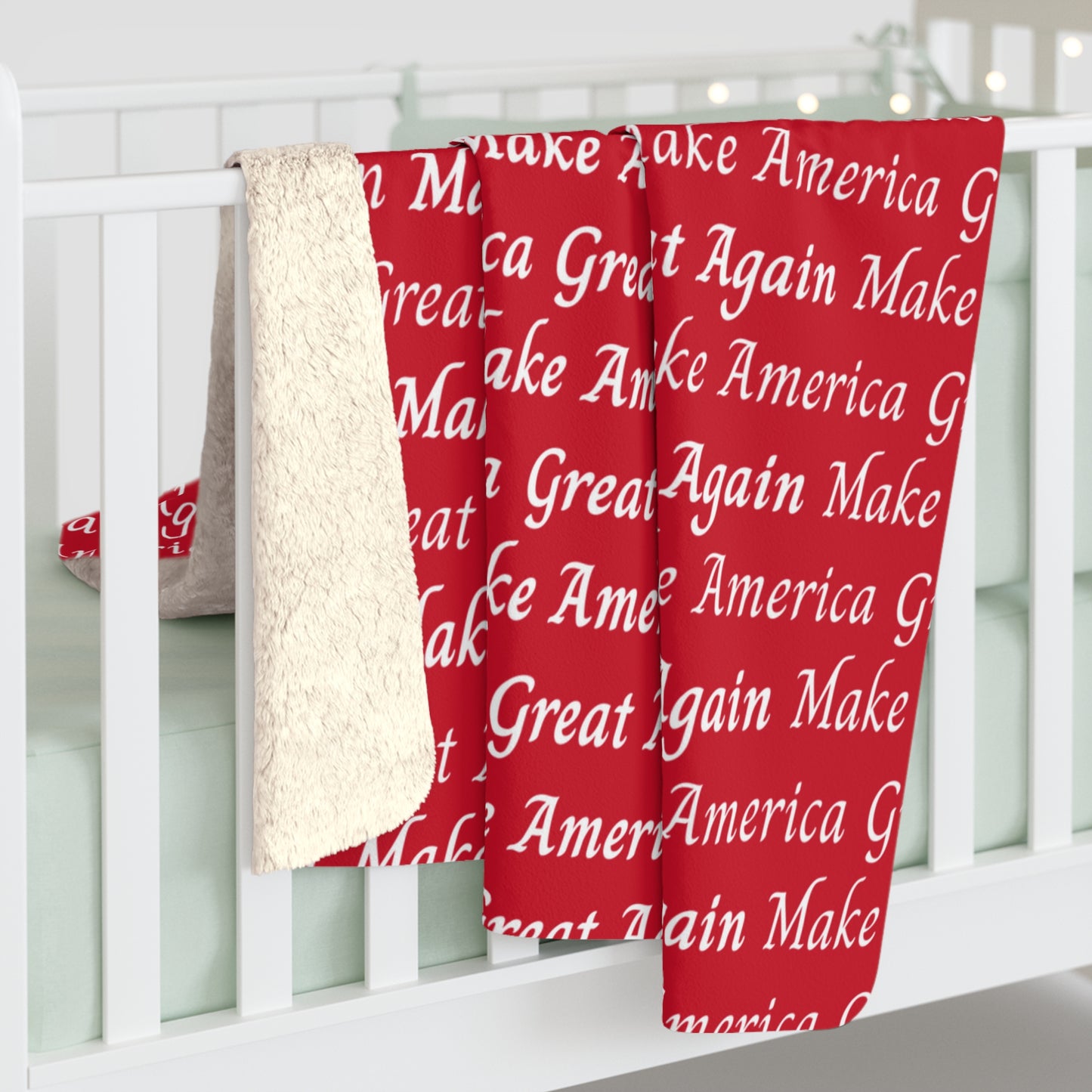 Make America Great Again Script Sherpa Fleece Blanket