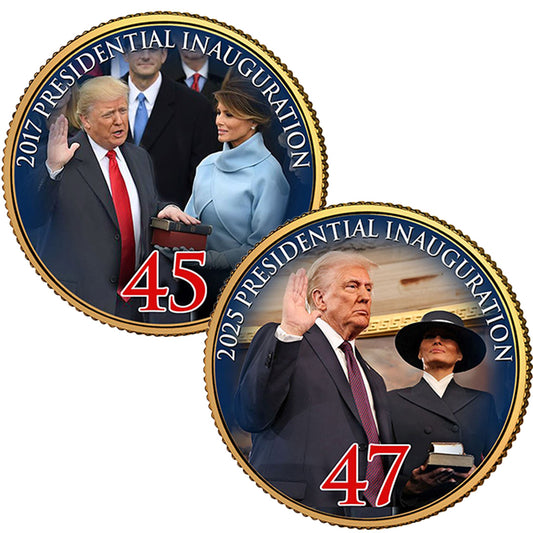 Trump Dual Inauguration Half Dollar 2-Coin Set (Gold Plated)