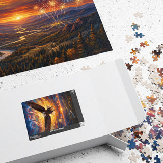 Bald Eagle Sunset Jigsaw Puzzle — Scenic Wildlife