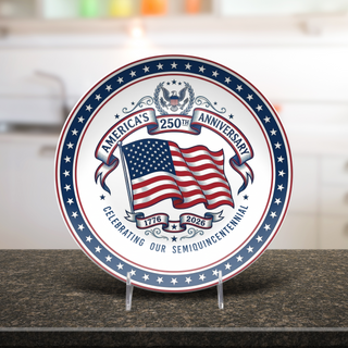 Collect All 8 America 250th Plates & Platters (Save 25%) - Stands Included