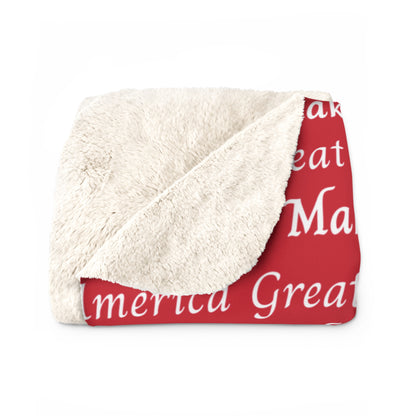 Make America Great Again Script Sherpa Fleece Blanket