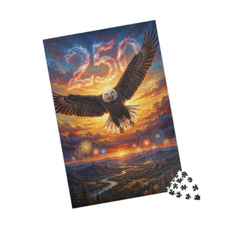 Bald Eagle Sunset Jigsaw Puzzle — Scenic Wildlife