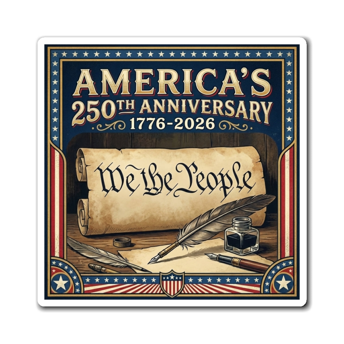 We The People - America's 250th 1776-2026 Refrigerator Magnet