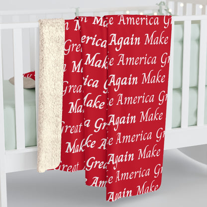 Make America Great Again Script Sherpa Fleece Blanket