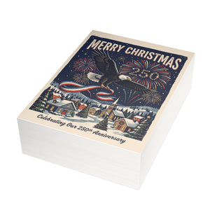 America's 250th Anniversary Christmas Cards (1, 10, 30, and 50pcs)