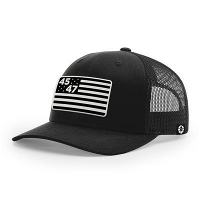 45th & 47th President Flag Hat (Monochrome)