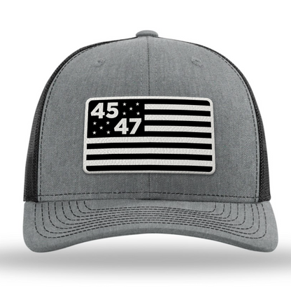 45th & 47th President Flag Hat (Monochrome)