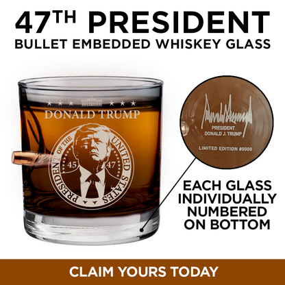 Donald Trump .308 Bullet Whiskey Glass (Each Individually Numbered)