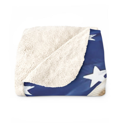 President Trump and Bald Eagle Sherpa Fleece Blanket