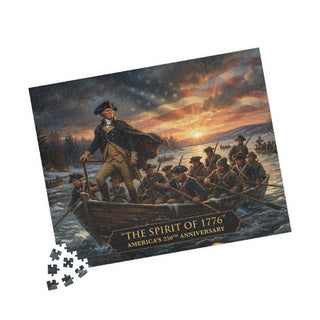 Jigsaw puzzle with 'The Spirit of 1776' design on a white background