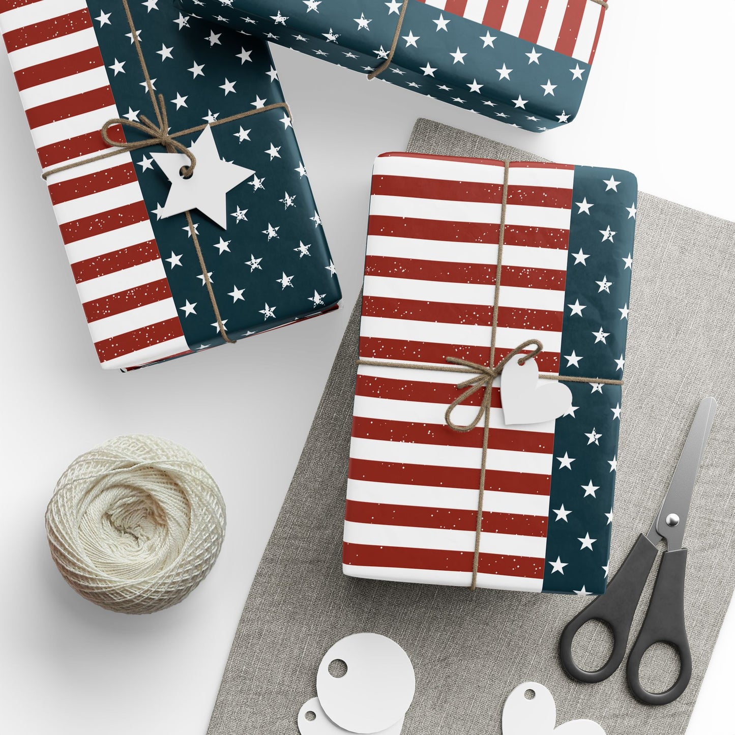 Distressed Flag Wrapping Paper