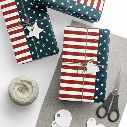 Distressed Flag Wrapping Paper