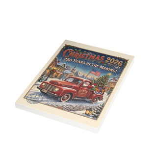 "Christmas 2026, 250 Years in the Making" Santa Delivery Truck Christmas Cards (1, 10, 30, and 50pcs)