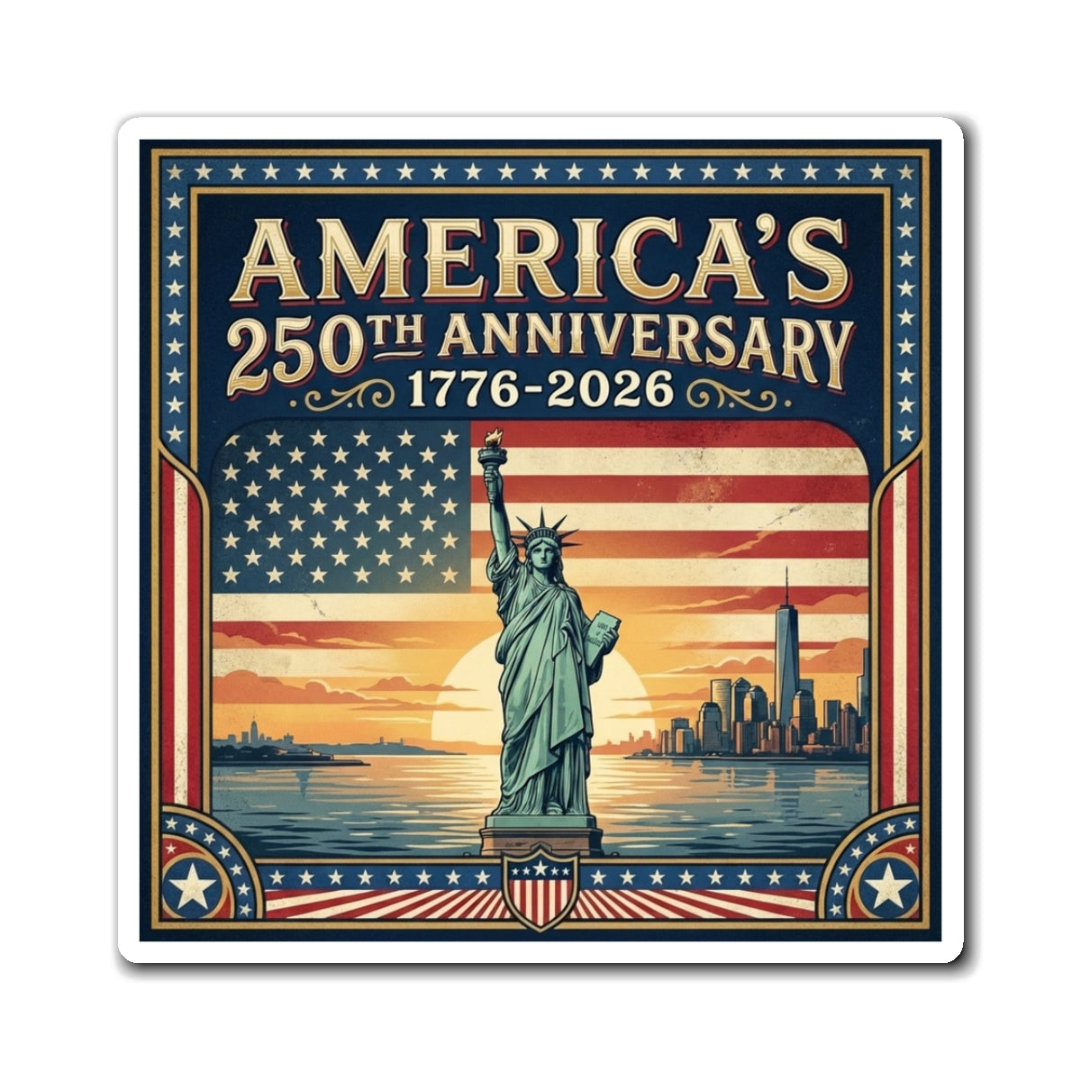 Statue of Liberty - America's 250th 1776-2026 Refrigerator Magnet