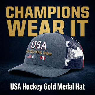 USA 2026 Hockey Gold Medal Winner - American Flag Hat