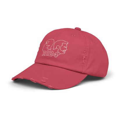 Trump Vance Line Art Distressed Cap