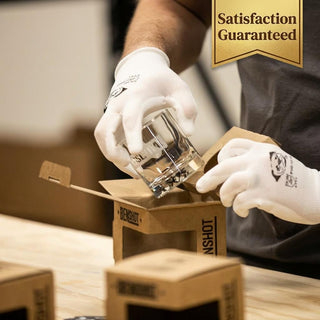 USA Hockey Double Gold - Hockey Puck Embedded Glassware