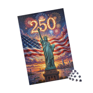 Statue of Liberty 250th Anniversary Puzzle — Patriotic Fireworks Jigsaw