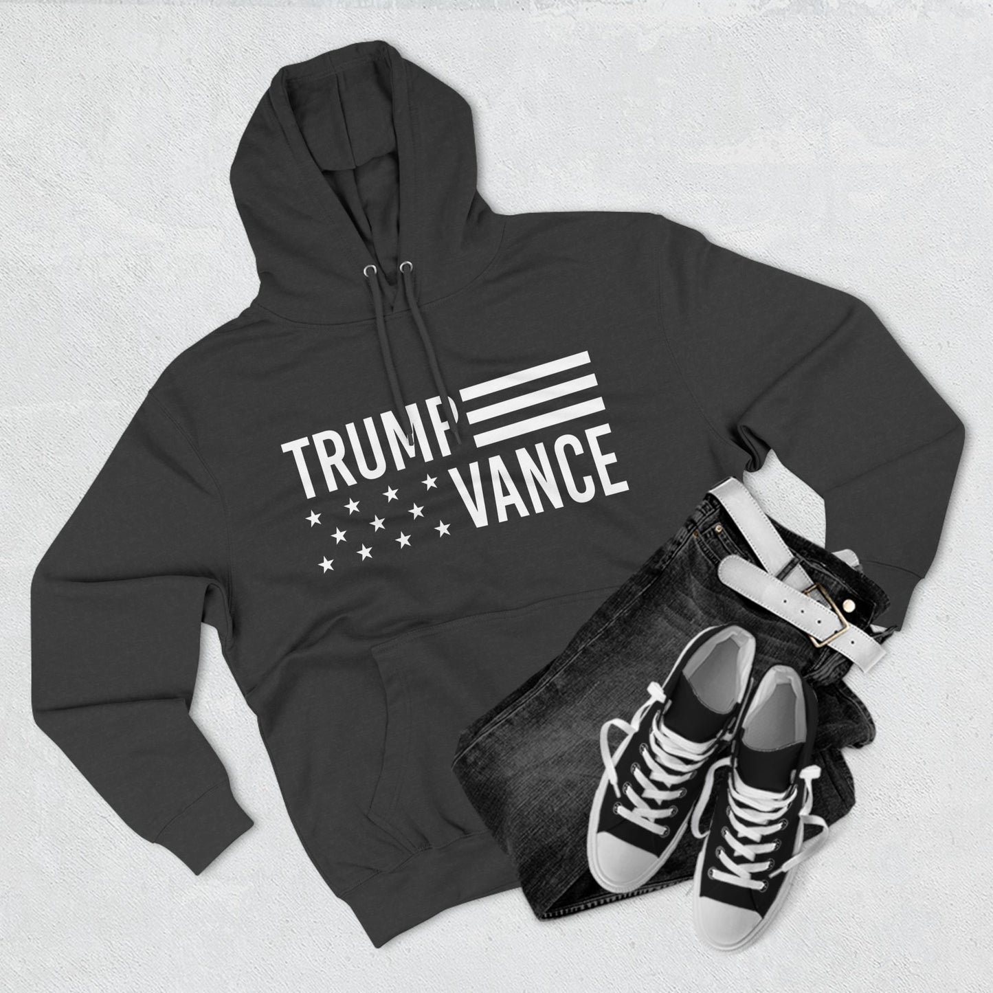 Trump Vance Flag Fleece Hoodie