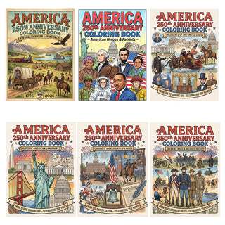 Collect All 6 America 250 Coloring Books (Save 20%)
