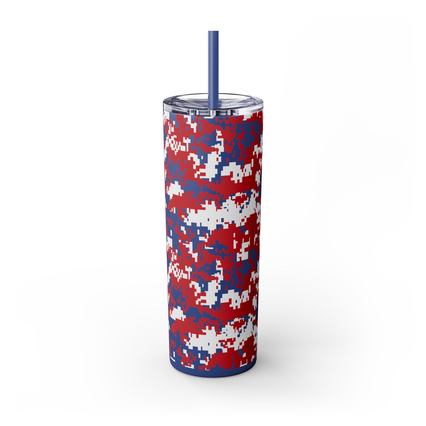 MAGA Red White Blue Camo Tumbler with Straw