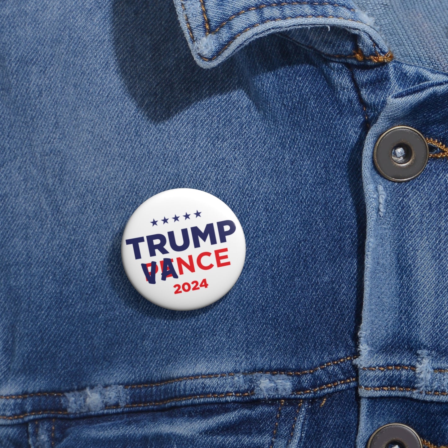 Trump Vance 2024 White Pin Button