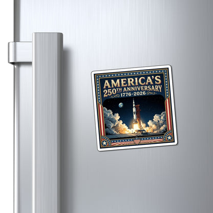 Saturn V Rocket Launch - America's 250th 1776-2026 Refrigerator Magnet