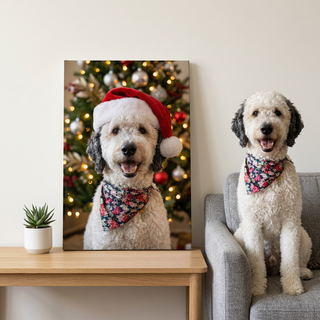 Santa Hat Christmas Pet Canvas