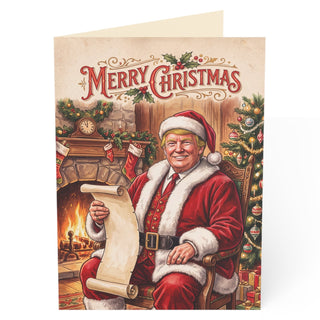 Trump Santa Nice List Christmas Cards (1, 10, 30, and 50pcs)