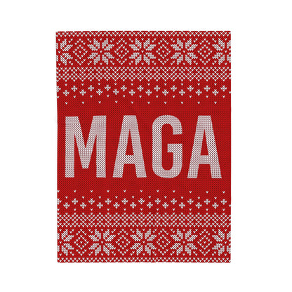 MAGA Christmas Sweater Plush Blanket