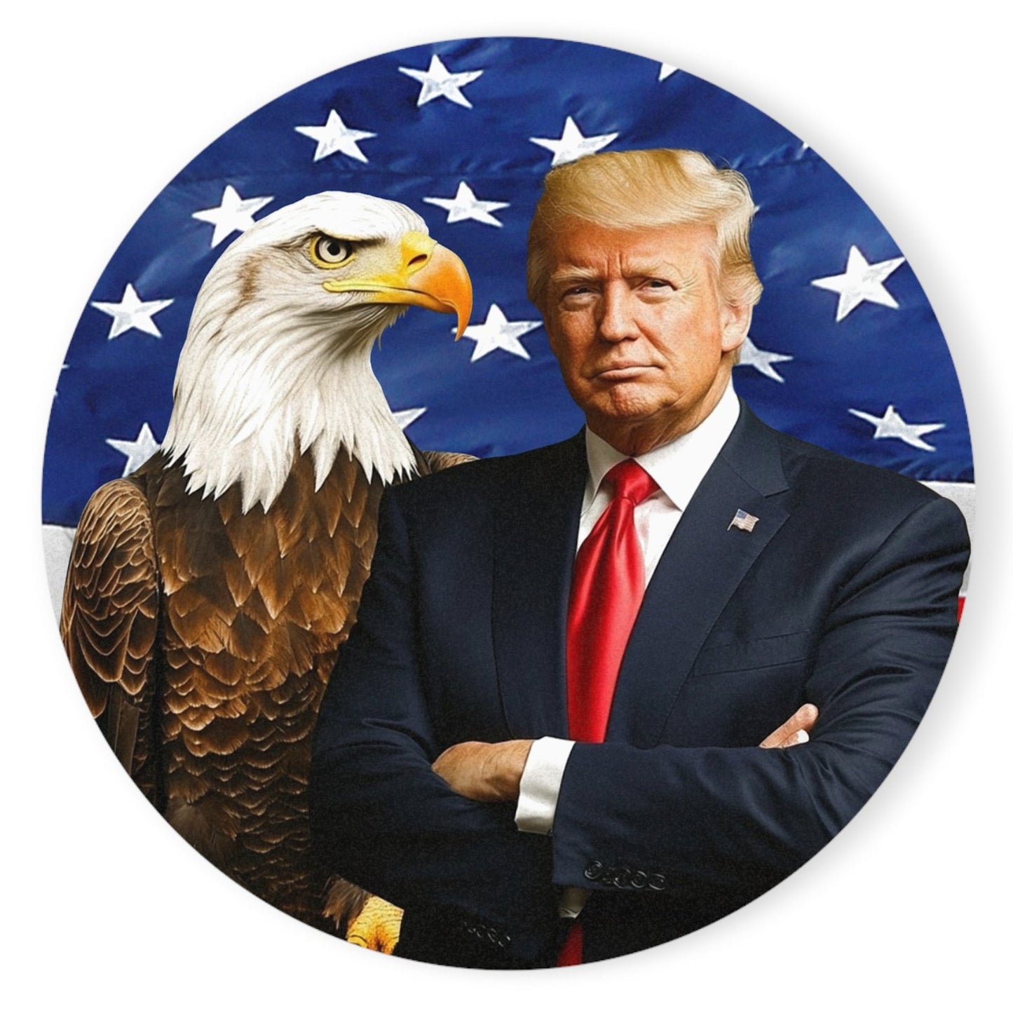 Trump Eagle and Flag Cork Back Coaster