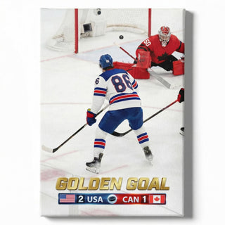 USA Men's Hockey Wins Gold - Limited Edition Canvas (16"x 24") - Only 2,026 Available