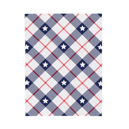 Red White Blue Plaid Pattern Plush Blanket