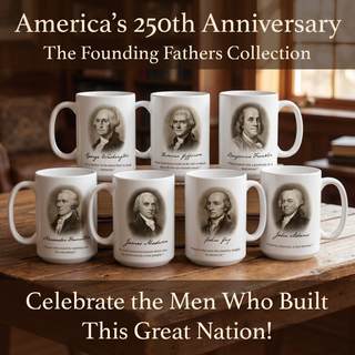 America 250th Founding Fathers All 7 Coffee Mugs (15oz) - Save 20%
