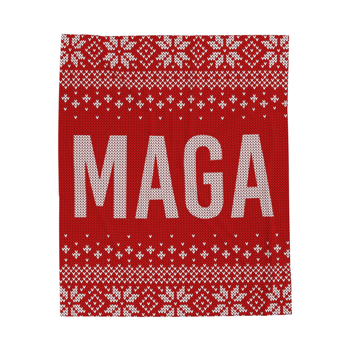 MAGA Christmas Sweater Plush Blanket